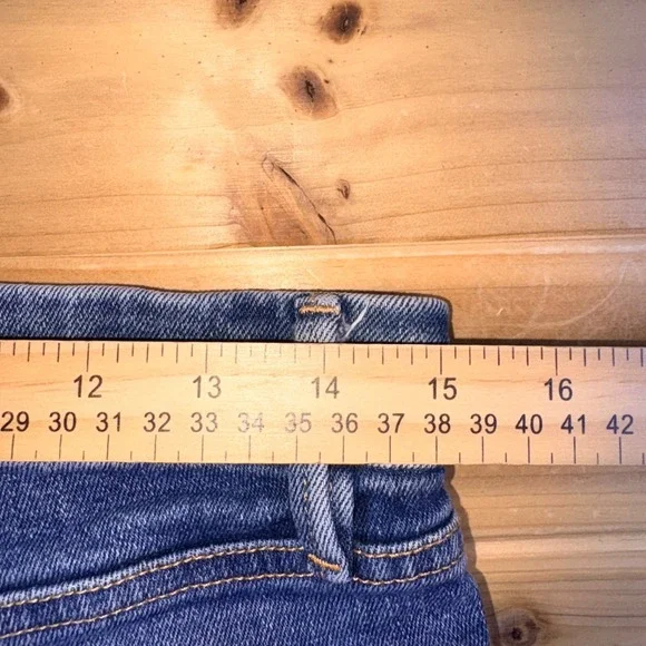 Good American Jeans Womens 6 Straight Leg High Rise Frayed Hem Denim Blue Jeans - Picture 5 of 7